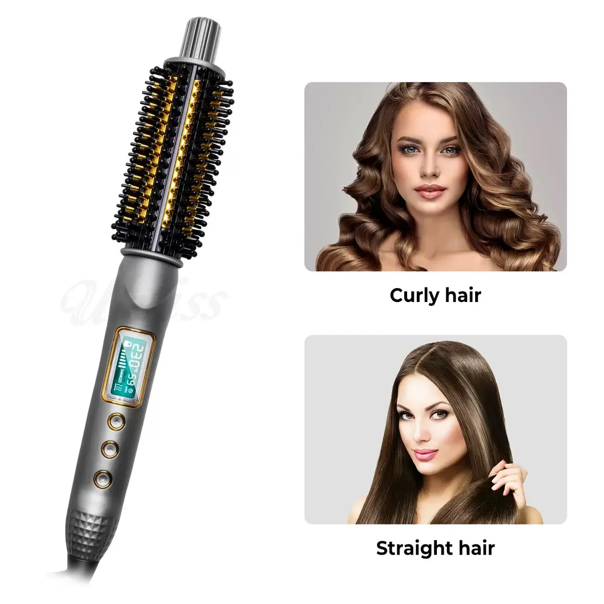 Double PTC Curling Iron Brush Ceramic Ionic Hair Curler Straightener Anti-Scald Volumizing Hair Heated Brush Electric Hot Comb
Double PTC Curling Iron Brush Ceramic Ionic Hair Curler Straightener Anti-Scald Volumizing Hair Heated Brush Electric Hot Comb
