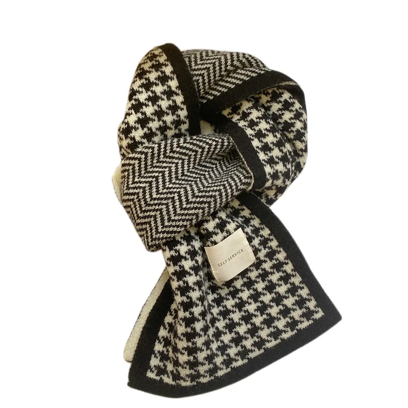 New Houndstooth Knitted Couple Scarf Women Men, Winter Warm Hijab, Korean Style Thick Plaid Shawl Wrap, Unisex Neck Warmer
New Houndstooth Knitted Couple Scarf Women Men, Winter Warm Hijab, Korean Style Thick Plaid Shawl Wrap, Unisex Neck Warmer
