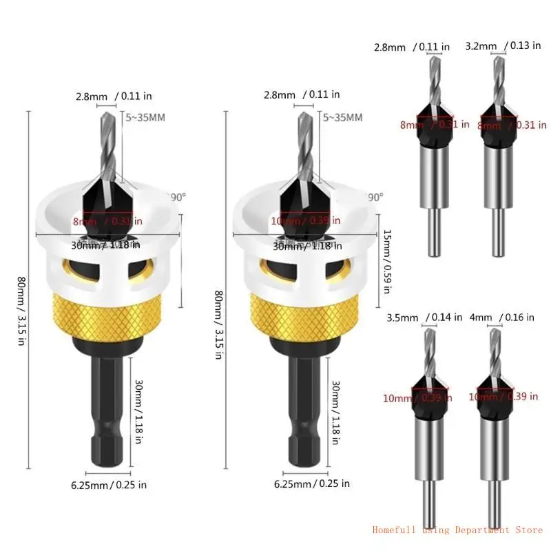 Woodworking Adjustable Depth Four Flute Limited Countersink Drill Bit Set for Wood Plastic and Light Metal Hiding Screw
Woodworking Adjustable Depth Four Flute Limited Countersink Drill Bit Set for Wood Plastic and Light Metal Hiding Screw