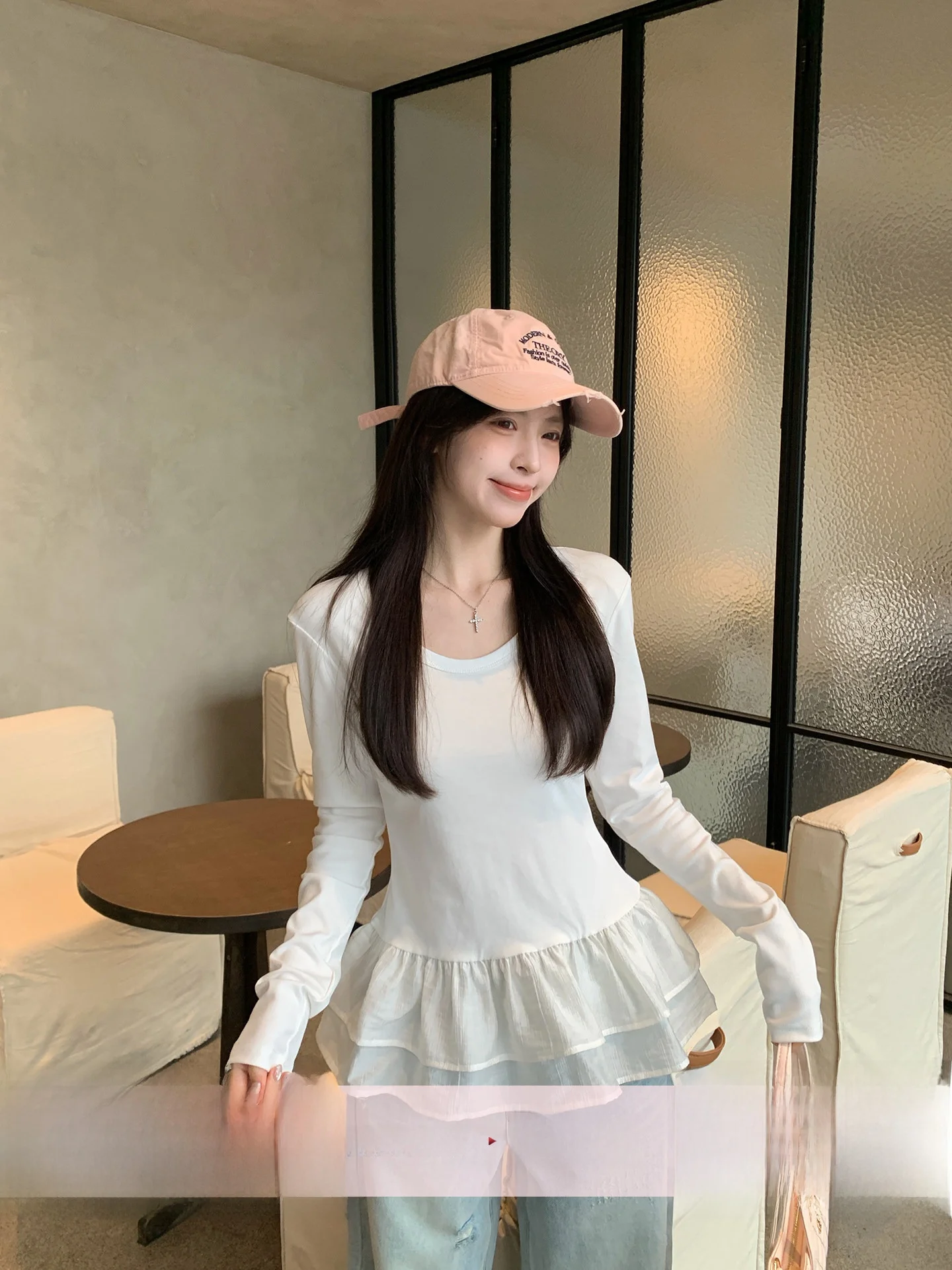 Morning Bloom Ballet Style Long Sleeve T-Shirt Women's Slim Fit Top Spring White Lace Trim Splice Base Shirt Youth Fashion
Morning Bloom Ballet Style Long Sleeve T-Shirt Women's Slim Fit Top Spring White Lace Trim Splice Base Shirt Youth Fashion