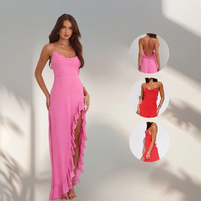 2025 Sexy Backless Ruffle Trim Splice High Waist Summer Thickened Knitted Dress for Women Cross-Border Fashionable Asymmetric...
2025 Sexy Backless Ruffle Trim Splice High Waist Summer Thickened Knitted Dress for Women Cross-Border Fashionable Asymmetric...