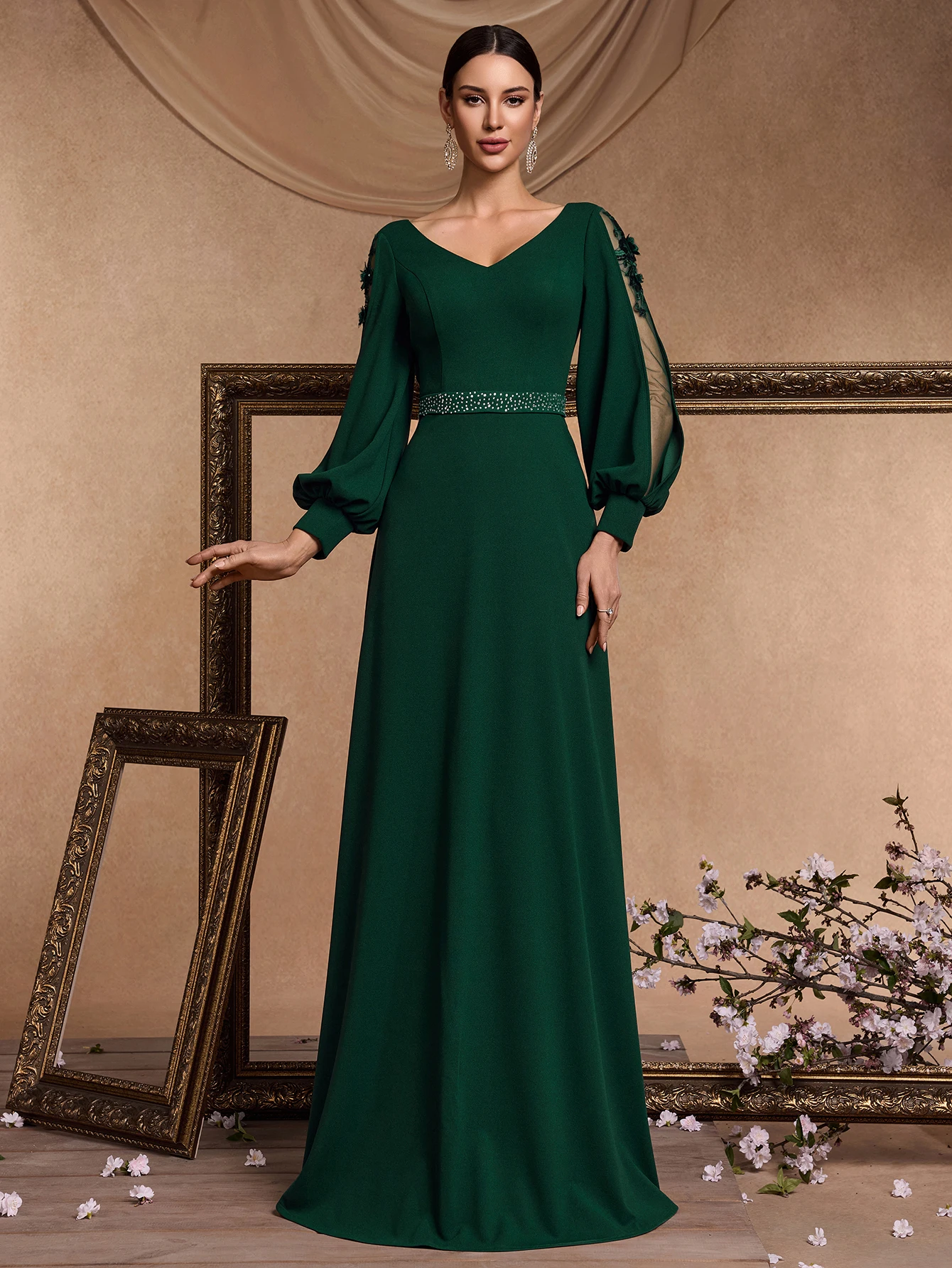 XUIBOL Luxury Applique Long Sleeves Floor LengthGreen Formal Evening Dress Women Elegant Weedding Party V-neck Cocktail Prom
XUIBOL Luxury Applique Long Sleeves Floor LengthGreen Formal Evening Dress Women Elegant Weedding Party V-neck Cocktail Prom