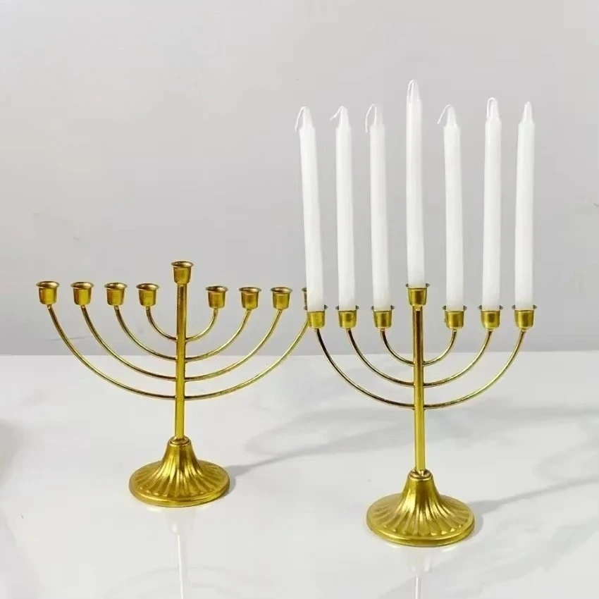 Hanukkah Menorah Ornate Vintage Gold Iron - 9-Arm Candle Holder for Jewish Home Decor & Festive Prayers, Small Iron Candelabra
Hanukkah Menorah Ornate Vintage Gold Iron - 9-Arm Candle Holder for Jewish Home Decor & Festive Prayers, Small Iron Candelabra