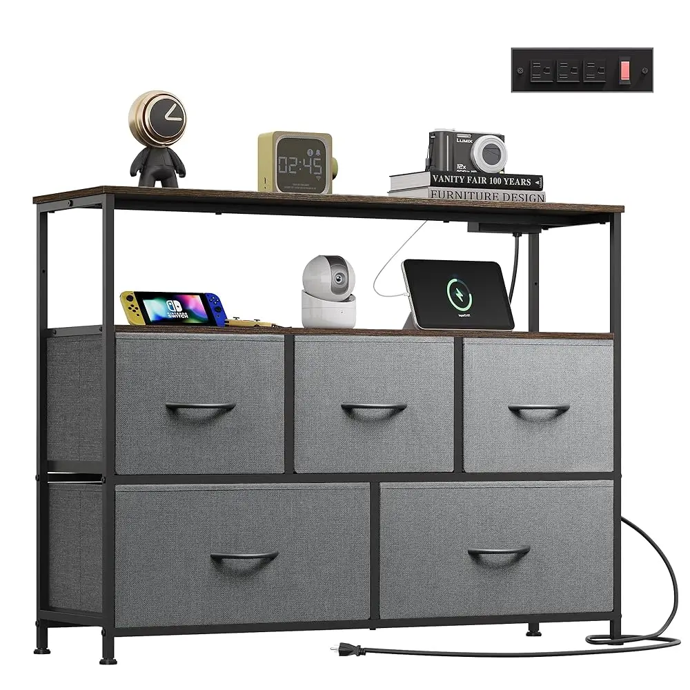 5 Drawer Dresser Tv Stand For 45 H Tv, Entertainment Center With Open Shelf And Power Outlet, Chest Of Drawers For Bedroom,
5 Drawer Dresser Tv Stand For 45 H Tv, Entertainment Center With Open Shelf And Power Outlet, Chest Of Drawers For Bedroom,
