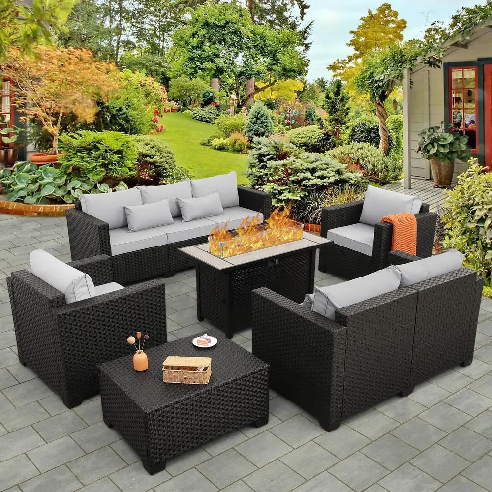 6 Pcs Outdoor Furniture Sets Patio Furniture Set with 45 Fire Pit Patio Couch Outdoor Chairs 60000 BTU Steel Propane Fire Pit T
6 Pcs Outdoor Furniture Sets Patio Furniture Set with 45 Fire Pit Patio Couch Outdoor Chairs 60000 BTU Steel Propane Fire Pit T