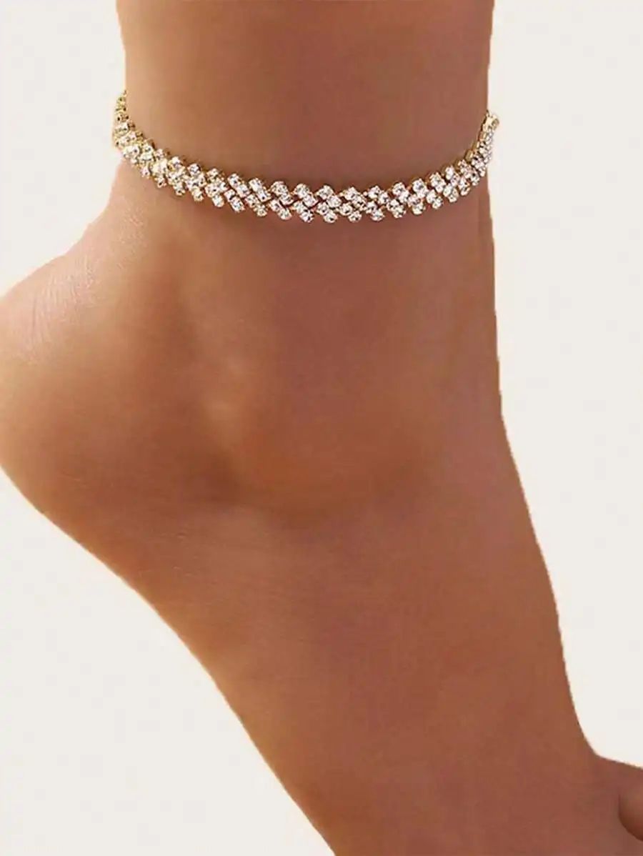 Fashion Asymmetrical Crystal Inlaid Anklet For Women
Fashion Asymmetrical Crystal Inlaid Anklet For Women