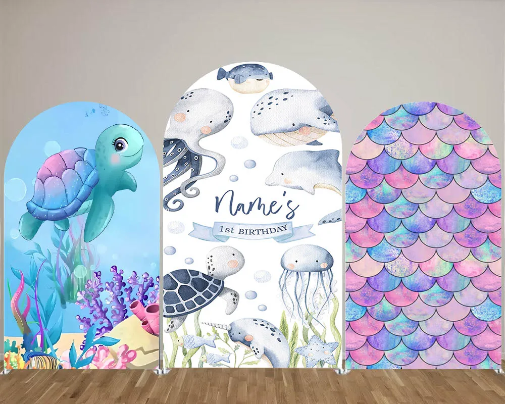 Mehofond Undersea Glitter Mermaid Arch Backdrop Cover 2-Sided Custom Princess 1st Birthday Party Sea Turtle Decor Background
Mehofond Undersea Glitter Mermaid Arch Backdrop Cover 2-Sided Custom Princess 1st Birthday Party Sea Turtle Decor Background