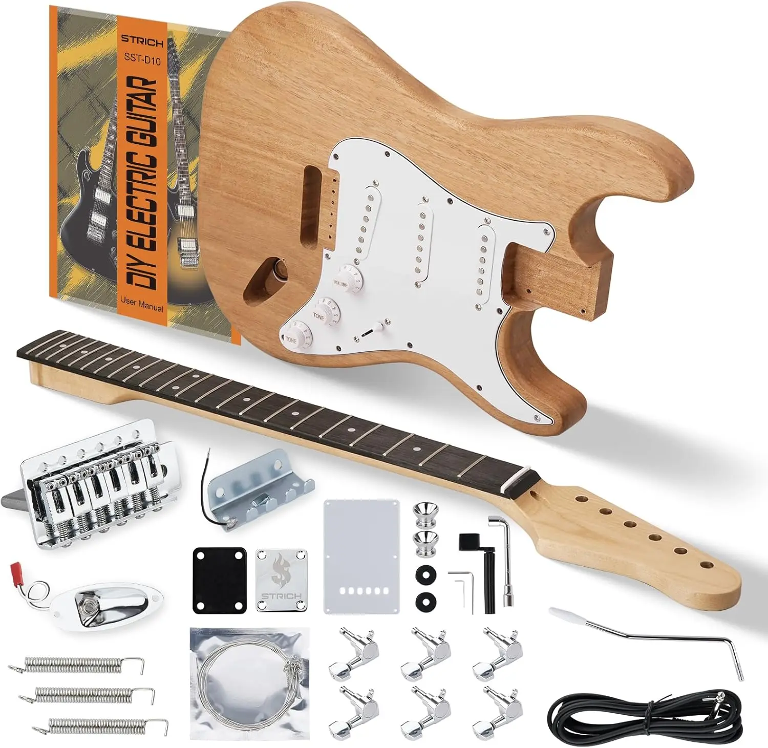 DIY ST-Style Electric Guitar Kit with SSS Pickups, Mahogany Body, Maple Neck, Easy Assembly
DIY ST-Style Electric Guitar Kit with SSS Pickups, Mahogany Body, Maple Neck, Easy Assembly