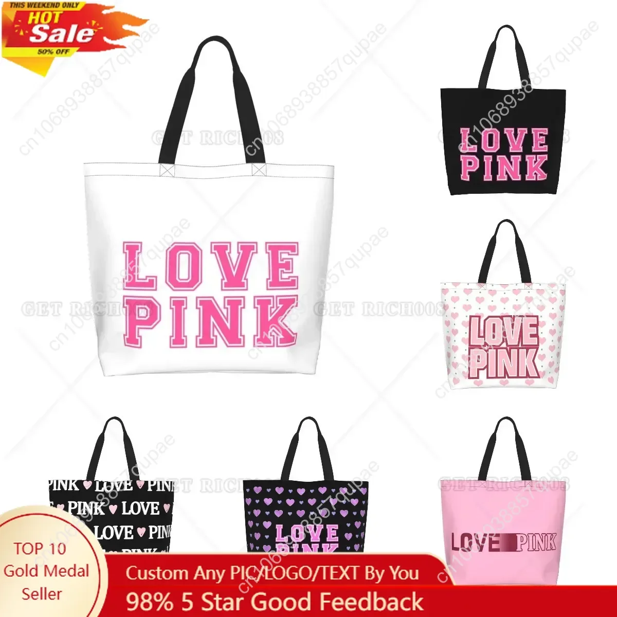 Pink Love Cartoon Women Shoulder Shopping Bag Eco Bag Large Tote Bag Fashion One Size Large HandBag Tote Bags Fashion
Pink Love Cartoon Women Shoulder Shopping Bag Eco Bag Large Tote Bag Fashion One Size Large HandBag Tote Bags Fashion