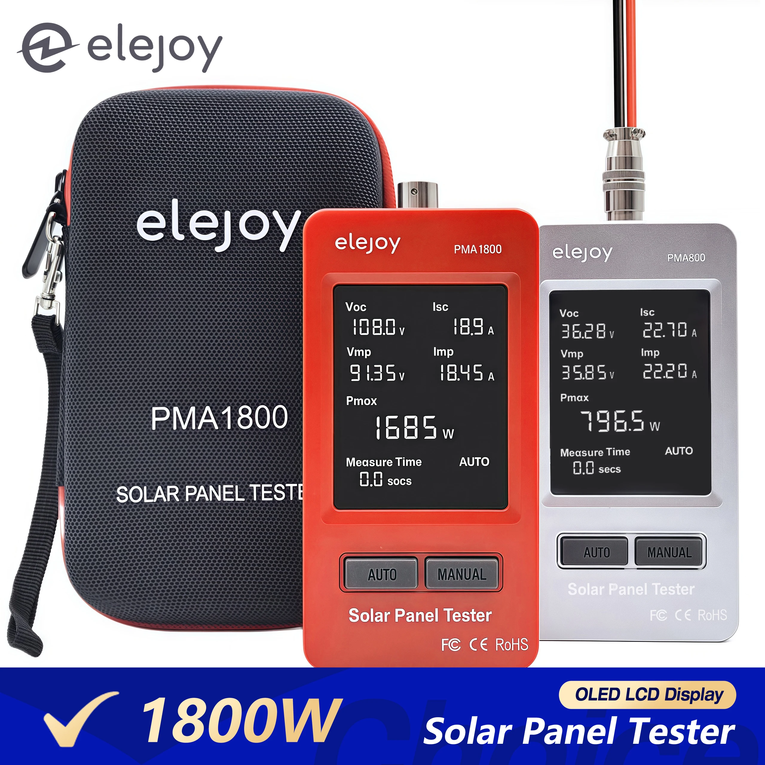 elejoy Brand 1800W/800W Solar Panel Tester MPPT Multimeter - Auto/Manual Voltmeter for Efficient PV System Testing
elejoy Brand 1800W/800W Solar Panel Tester MPPT Multimeter - Auto/Manual Voltmeter for Efficient PV System Testing
