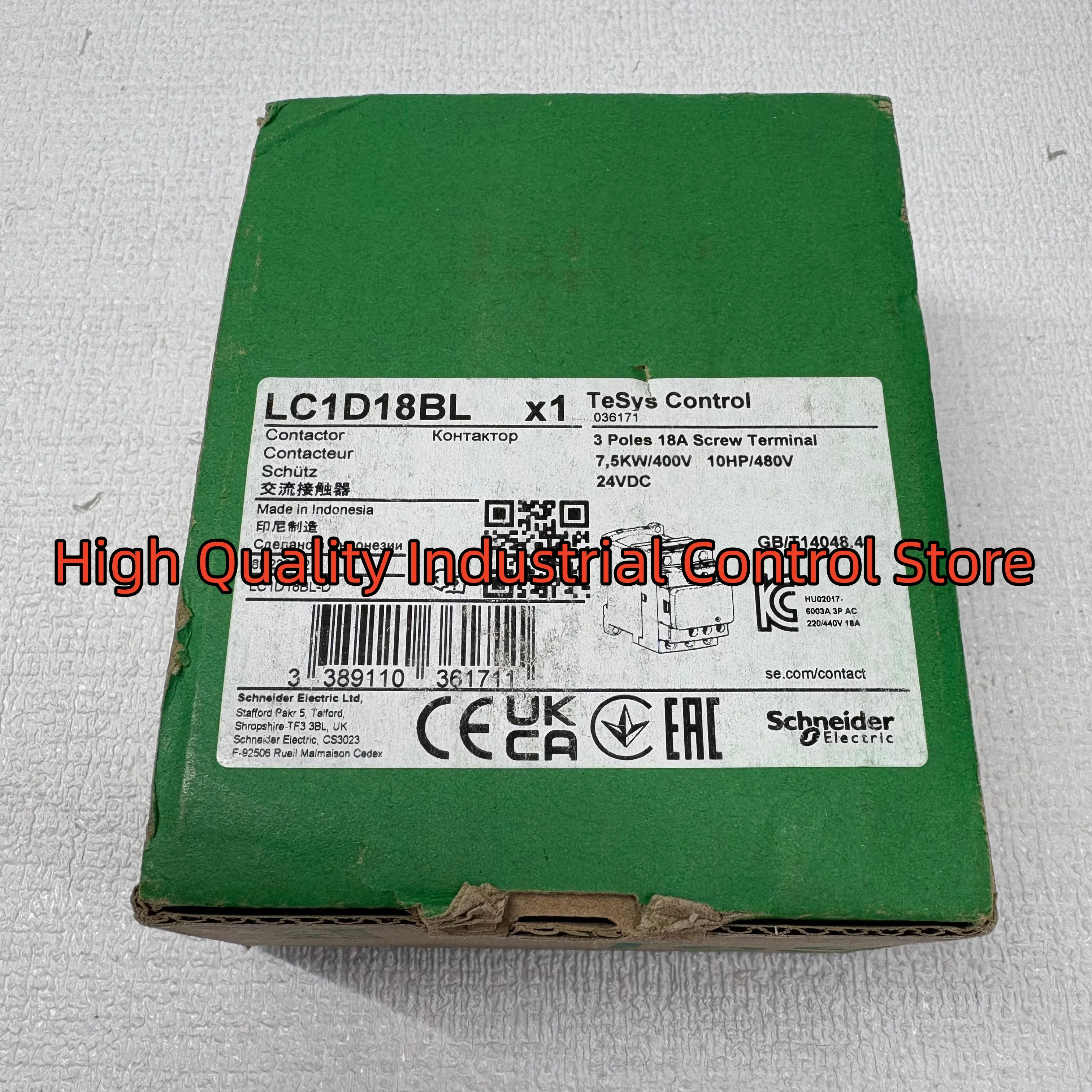 New in box LC1D18BL contactor
New in box LC1D18BL contactor
