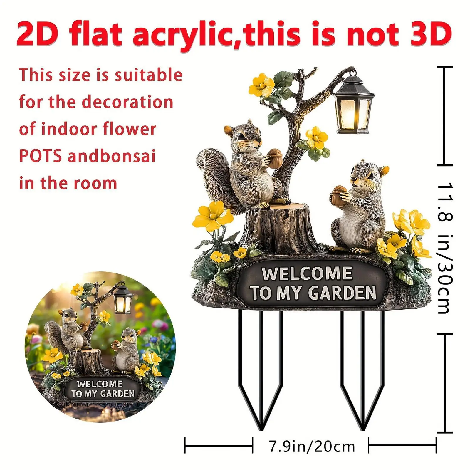 Squirrel Decorative Garden Stake Planter Pot Decor Lawn Ornament
Squirrel Decorative Garden Stake Planter Pot Decor Lawn Ornament