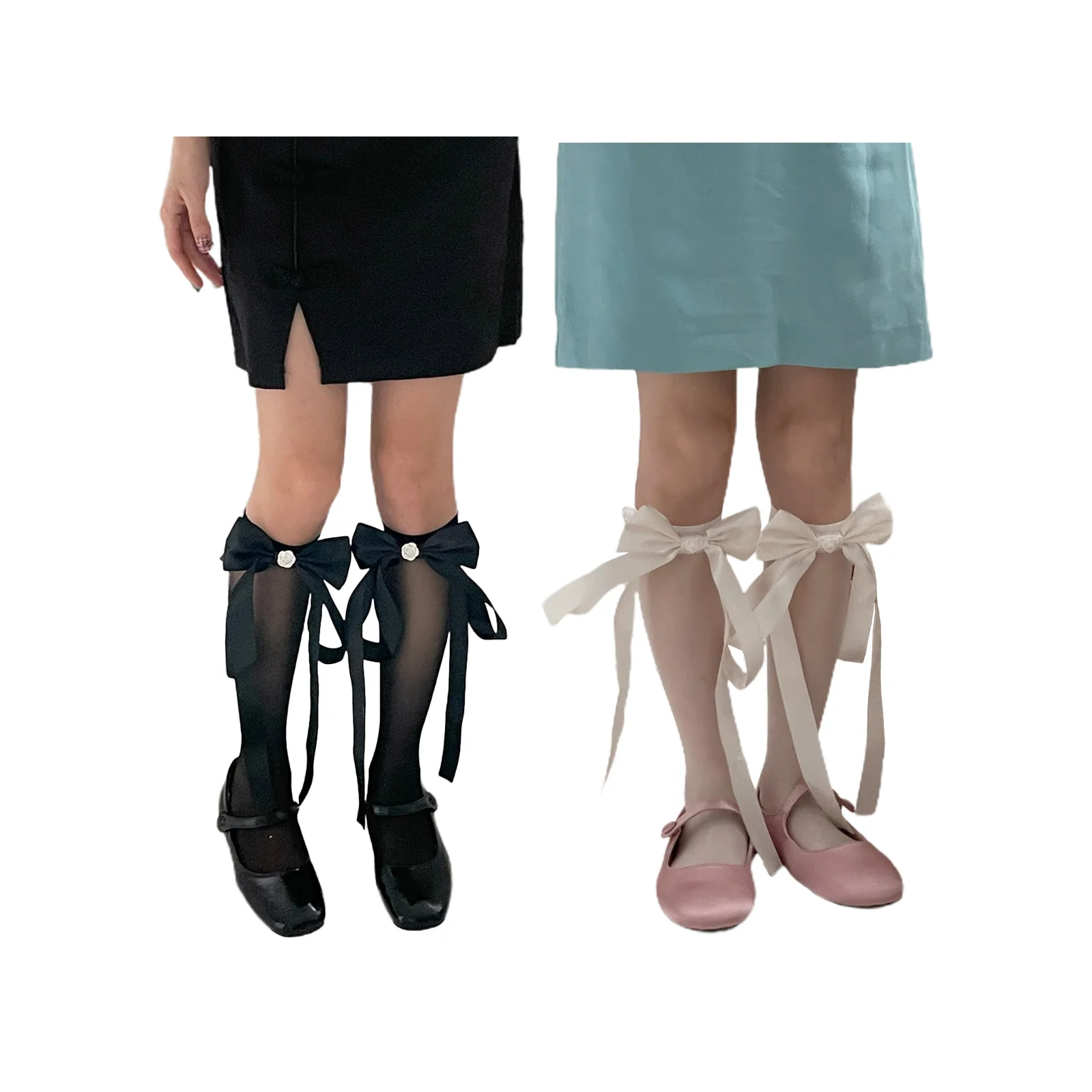 Чулки с жемчужной отделкой в виде банта, черно-белая комбинация (по 1 паре: черные + белые)
Чулки с жемчужной отделкой в виде банта, черно-белая комбинация (по 1 паре: черные + белые)