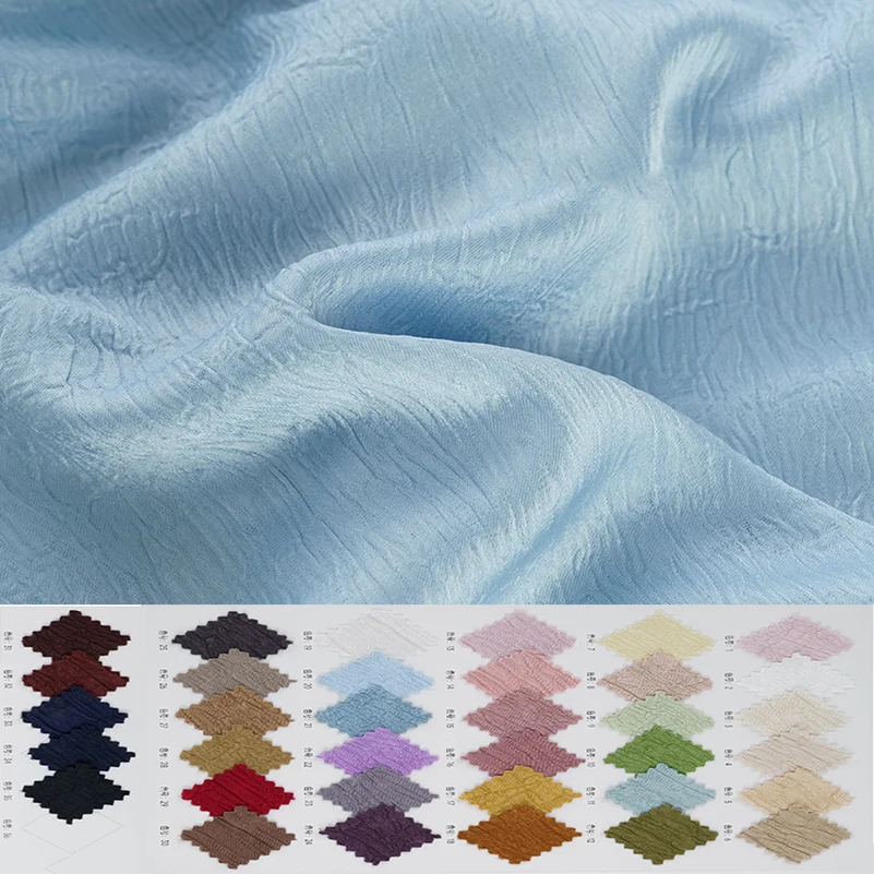 Solid Color Glossy Satin Toad Wrinkle Silky Texture for Sewing Dresses Clothes by Half Meter
Solid Color Glossy Satin Toad Wrinkle Silky Texture for Sewing Dresses Clothes by Half Meter