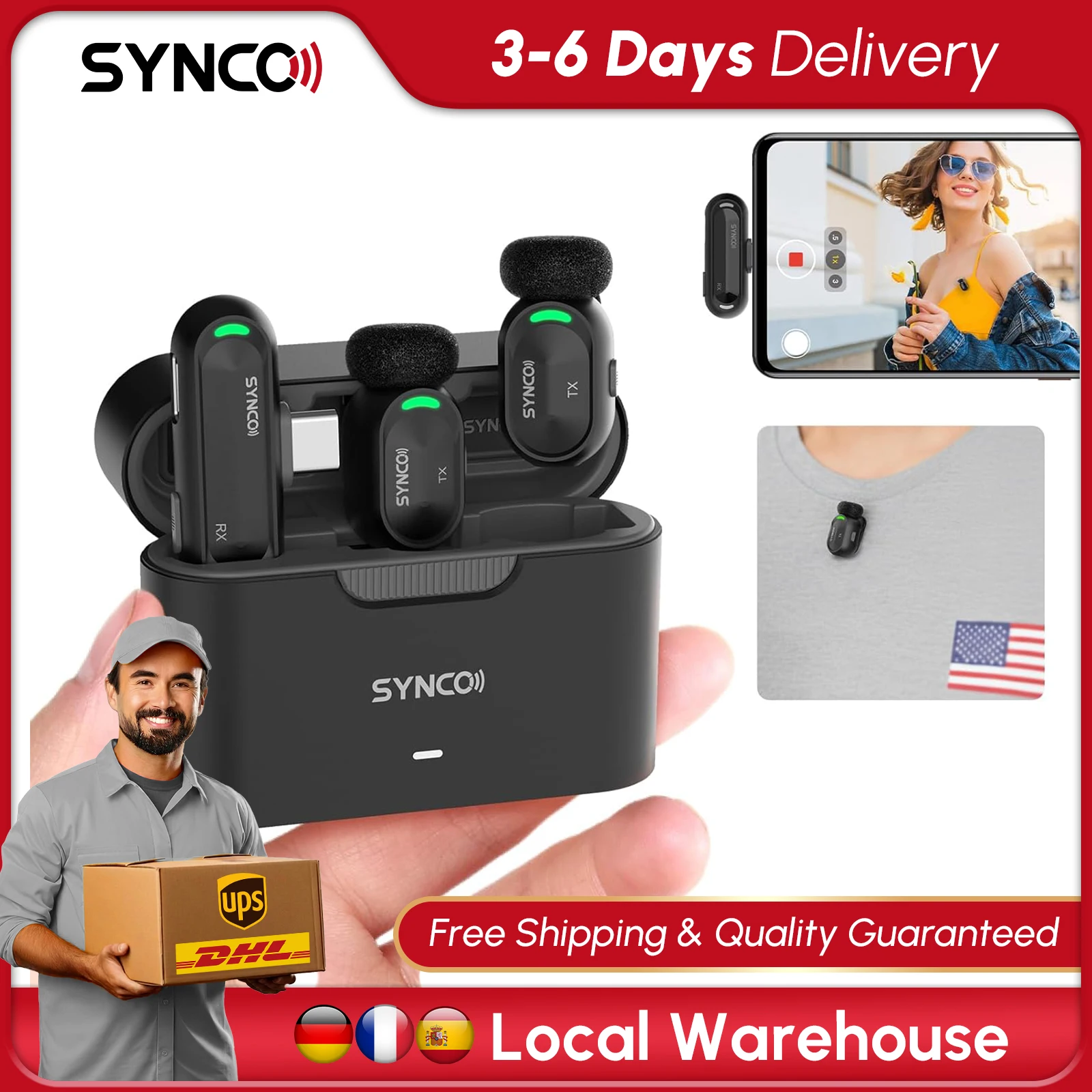 【НА СКЛАДЕ В ЕС】Беспроводной петличный микрофон SYNCO Mini для iPhone, Android, Type-C, для записи видео, прямых трансляций и видеоблогов
【НА СКЛАДЕ В ЕС】Беспроводной петличный микрофон SYNCO Mini для iPhone, Android, Type-C, для записи видео, прямых трансляций и видеоблогов