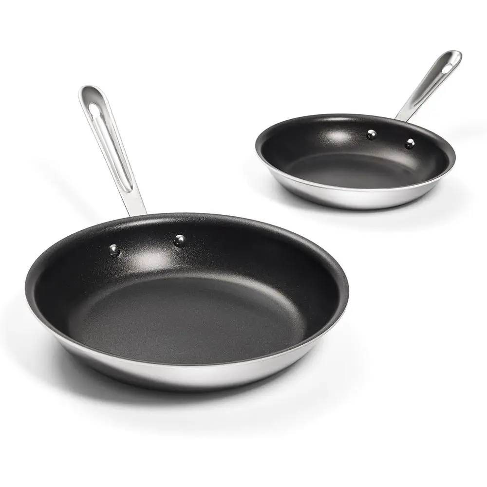 Nonstick Frying Pan Set – 8 & 10 Inch Skillets, Induction Ready, Oven and Broiler Safe to 500°F, Professional Cookware, Silver
Nonstick Frying Pan Set – 8 & 10 Inch Skillets, Induction Ready, Oven and Broiler Safe to 500°F, Professional Cookware, Silver