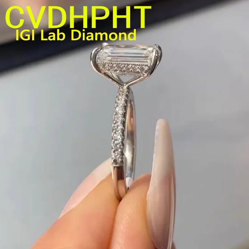 IGI Lab Growing Diamond Ring Emerald shape D Color 1 2 3Ct Solid 9K White Gold Ring Diamond wedding Factory Engagement Ring
IGI Lab Growing Diamond Ring Emerald shape D Color 1 2 3Ct Solid 9K White Gold Ring Diamond wedding Factory Engagement Ring