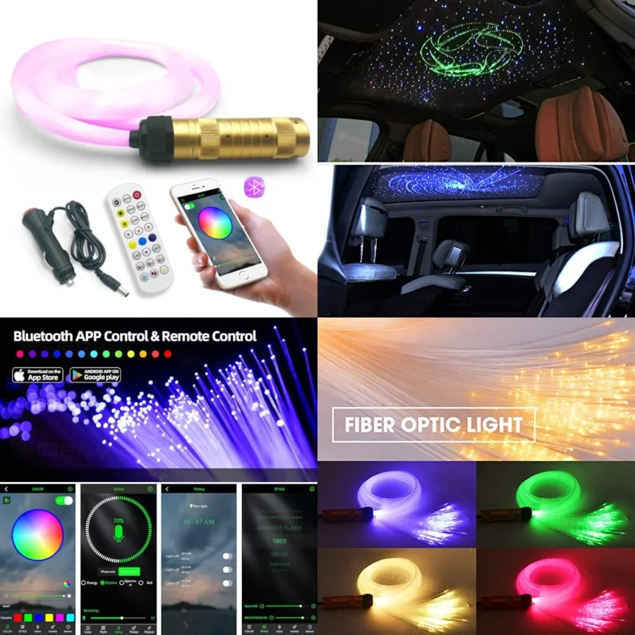 Fiber Optic Light for Car/Ceiling Star Lighting, Music/APP Control Starlight Headliner Kit, Car Atmosphere Lamp with RF Remote
Fiber Optic Light for Car/Ceiling Star Lighting, Music/APP Control Starlight Headliner Kit, Car Atmosphere Lamp with RF Remote