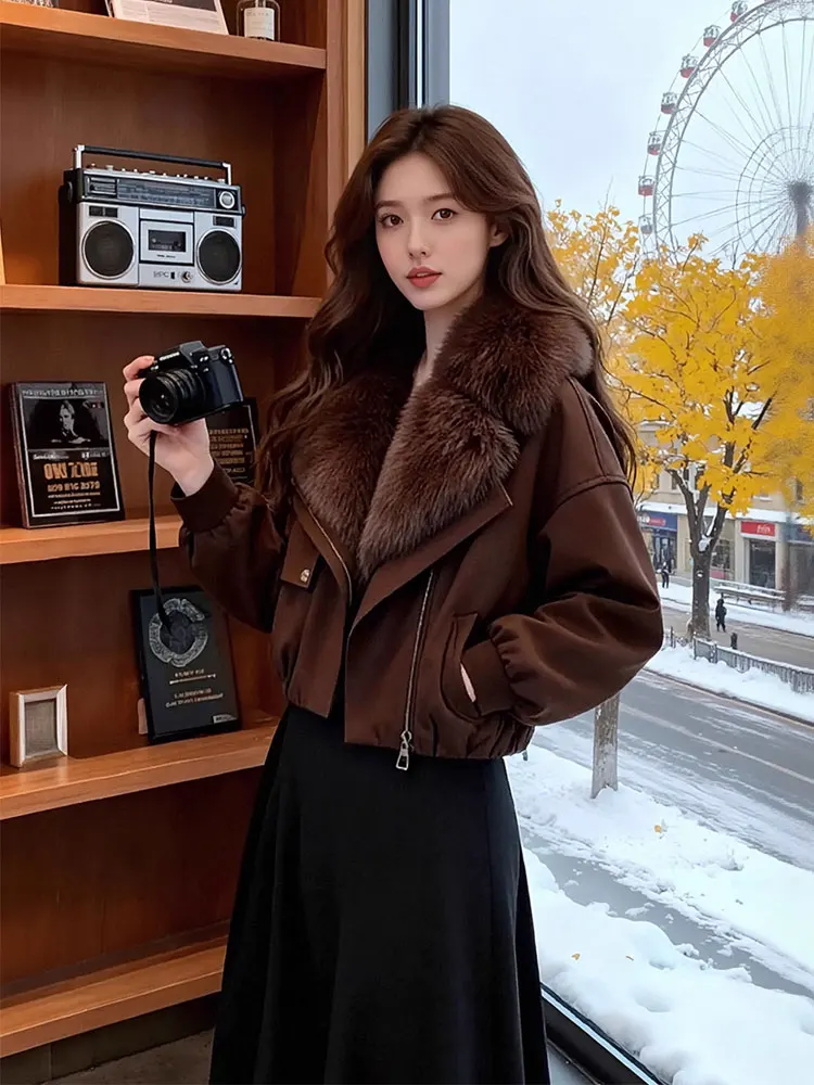 Slimming Short Cotton Jacket Women's Winter Coat Warmth Plush Collar Korean Style Commute Thickened Cotton Clothes Top
Slimming Short Cotton Jacket Women's Winter Coat Warmth Plush Collar Korean Style Commute Thickened Cotton Clothes Top