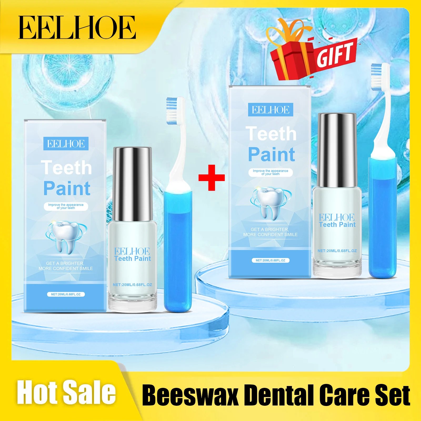 Eelhoe Beeswax Dental Care Set with Brush Lasting Freshing Brightening Paint Removes Plaque Stains Easy Use Teeth W-hitening Kit
Eelhoe Beeswax Dental Care Set with Brush Lasting Freshing Brightening Paint Removes Plaque Stains Easy Use Teeth W-hitening Kit