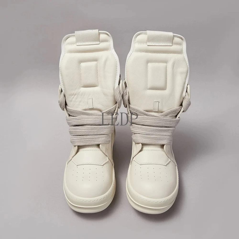 Luxury Brand Men Shoe Women Casual Leather Black Sneaker High-top Shoe Thick Shoelaces Women Genuine Leather Designer Ankle Boot
Luxury Brand Men Shoe Women Casual Leather Black Sneaker High-top Shoe Thick Shoelaces Women Genuine Leather Designer Ankle Boot