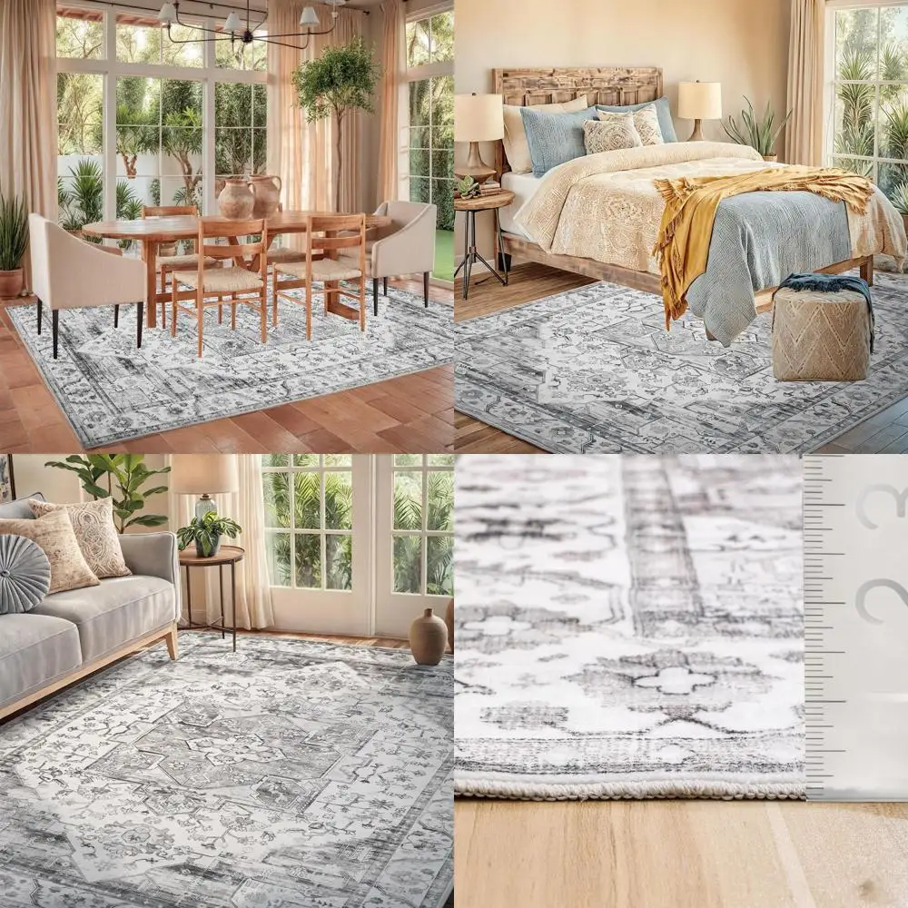 Gray 5x7 Washable Rug - Large Living Room Stain-Resistant Carpet with Non-Slip Backing for Vintage Bedroom Decor
Gray 5x7 Washable Rug - Large Living Room Stain-Resistant Carpet with Non-Slip Backing for Vintage Bedroom Decor