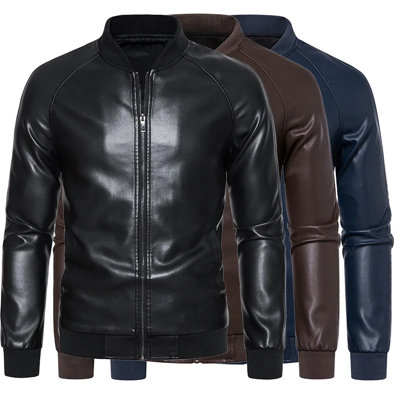 Autumn and winter slim-fit short stand-collar leather jacket, Korean style, casual and handsome motorcycle coat for men
Autumn and winter slim-fit short stand-collar leather jacket, Korean style, casual and handsome motorcycle coat for men