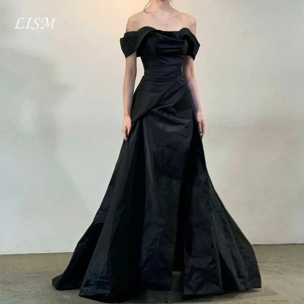 Lism Modern Black Wedding Dress Sweetheart Off Shoulder Corset Taffeat A-Line Korea Photo shoot Bridal Reception Gown Customized
Lism Modern Black Wedding Dress Sweetheart Off Shoulder Corset Taffeat A-Line Korea Photo shoot Bridal Reception Gown Customized