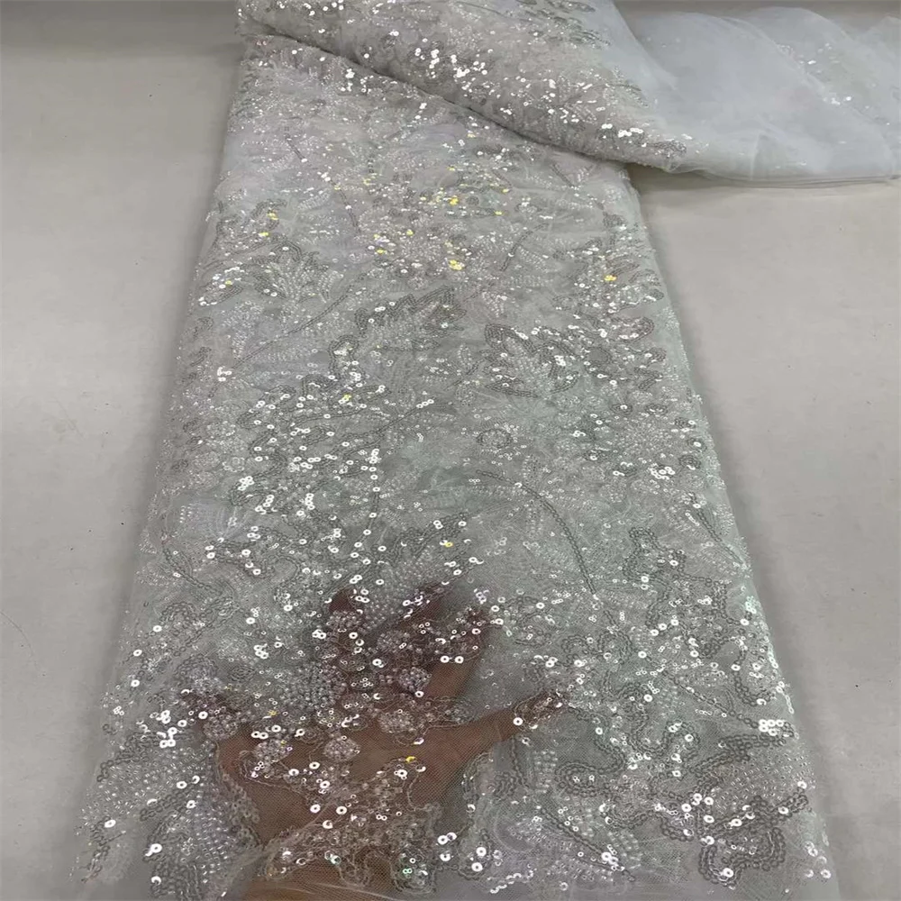 African Heavy Bead Groom Lace Fabric 2024 High Quality 5 Yards Nigerian Sequins French Tulle Fabric Material For Wedding zx-0250
African Heavy Bead Groom Lace Fabric 2024 High Quality 5 Yards Nigerian Sequins French Tulle Fabric Material For Wedding zx-0250