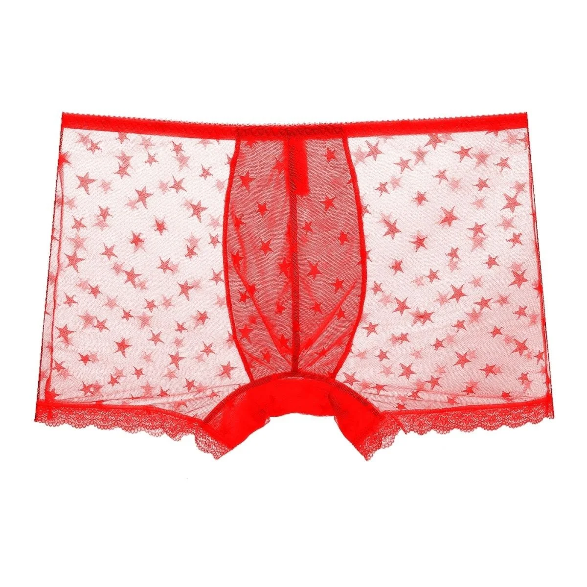 Handmake Man's Red Color Star Graphics Mesh Half Sheer Sexy Man's Boxer Panties LGBQ BF Gift FKK Run Party
Handmake Man's Red Color Star Graphics Mesh Half Sheer Sexy Man's Boxer Panties LGBQ BF Gift FKK Run Party