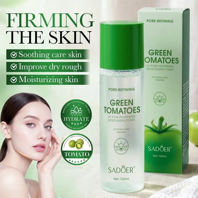Green tomato VC pore firming and moisturizing toner 120ml whitening and moisturizing essence facial oil control and firming
Green tomato VC pore firming and moisturizing toner 120ml whitening and moisturizing essence facial oil control and firming