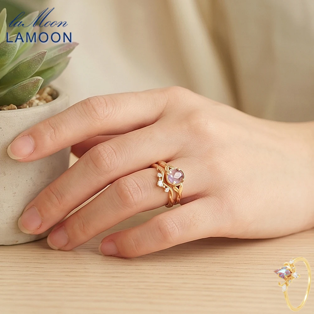 LAMOON Elegant Flower Leaf Engagement Ring For Women 925 Sterling Silver Gold Plated Vintage Natural Amethyst Jewelry Accessorie
LAMOON Elegant Flower Leaf Engagement Ring For Women 925 Sterling Silver Gold Plated Vintage Natural Amethyst Jewelry Accessorie