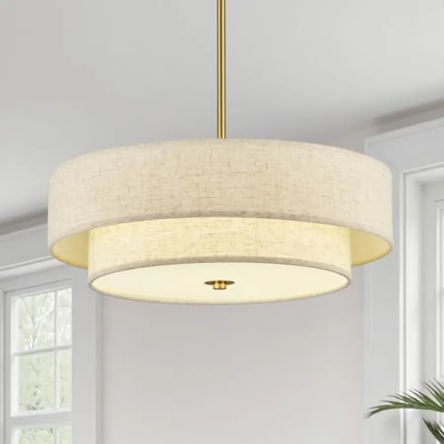 Modern Chandeliers 18" Drum Chandeliers with 2-Layer Fabric Shade 4-Light Pendant Light Fixture with E26 Bases Light Fixture fo
Modern Chandeliers 18" Drum Chandeliers with 2-Layer Fabric Shade 4-Light Pendant Light Fixture with E26 Bases Light Fixture fo