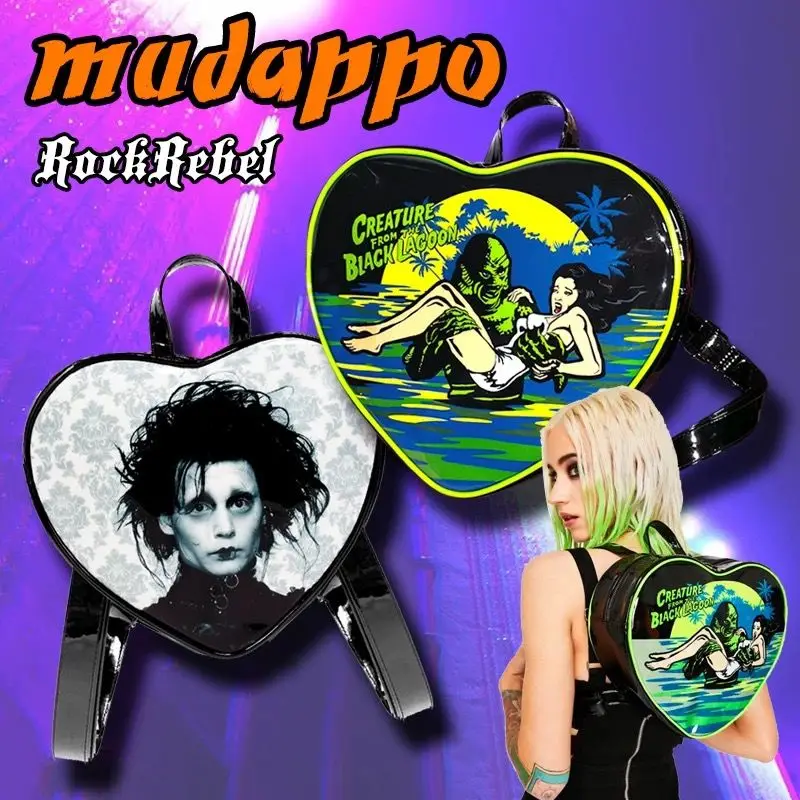 RockRebel Gothic Punk Heart Backpack with Classic Movie Print - Vintage Horror Film Design Shoulder Bag for Women & Teens
RockRebel Gothic Punk Heart Backpack with Classic Movie Print - Vintage Horror Film Design Shoulder Bag for Women & Teens