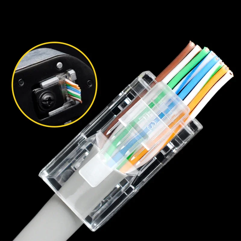 CNCOB RJ45 Connector UTP Gold Plated Pass Through Ethernet Cables Network 50u RJ-45 Crystal Heads Cat5 Cat5e 30pcs 100pcs
CNCOB RJ45 Connector UTP Gold Plated Pass Through Ethernet Cables Network 50u RJ-45 Crystal Heads Cat5 Cat5e 30pcs 100pcs