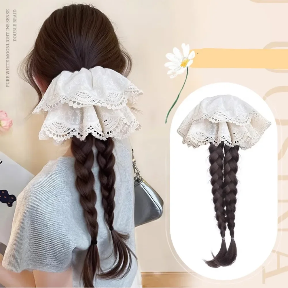 40cm New Chinese-style Lace Synthetic Ponytail Wig Clip-on Fake Braid Hair Low Ponytail Double Braids Hair Accessory
40cm New Chinese-style Lace Synthetic Ponytail Wig Clip-on Fake Braid Hair Low Ponytail Double Braids Hair Accessory