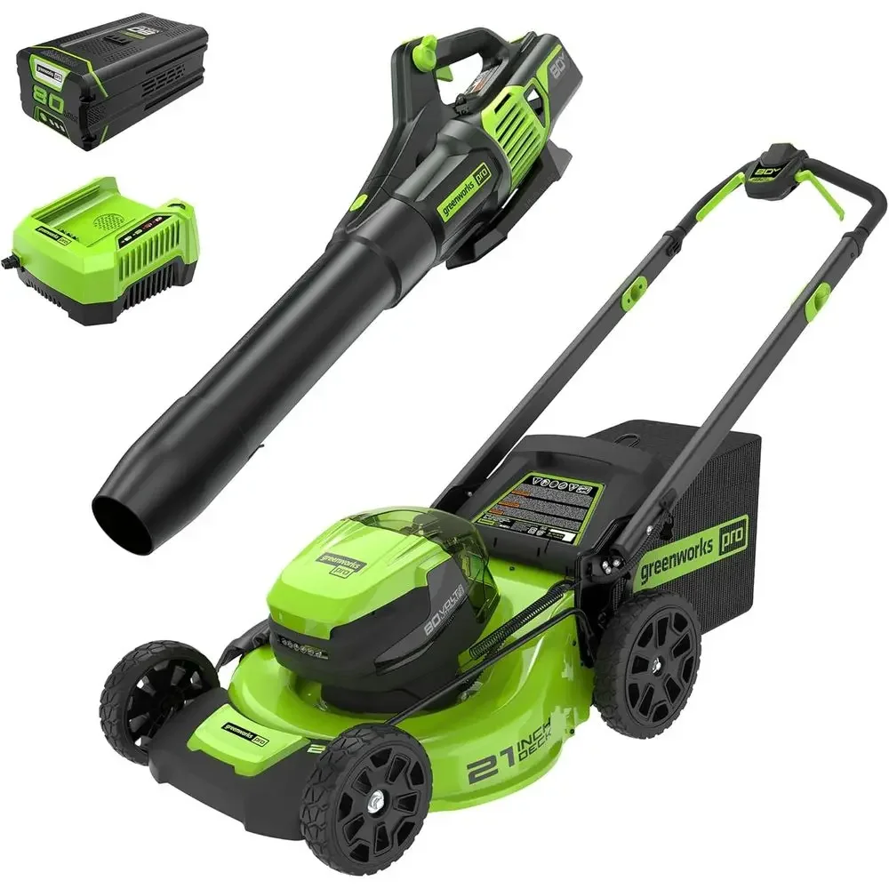 80V 21" Cordless Battery Push Lawn Mower,730 CFM Cordless Battery Leaf Blower,Combo Kit w/(1) 4Ah Battery & (1) 4A Rapid Charger
80V 21" Cordless Battery Push Lawn Mower,730 CFM Cordless Battery Leaf Blower,Combo Kit w/(1) 4Ah Battery & (1) 4A Rapid Charger