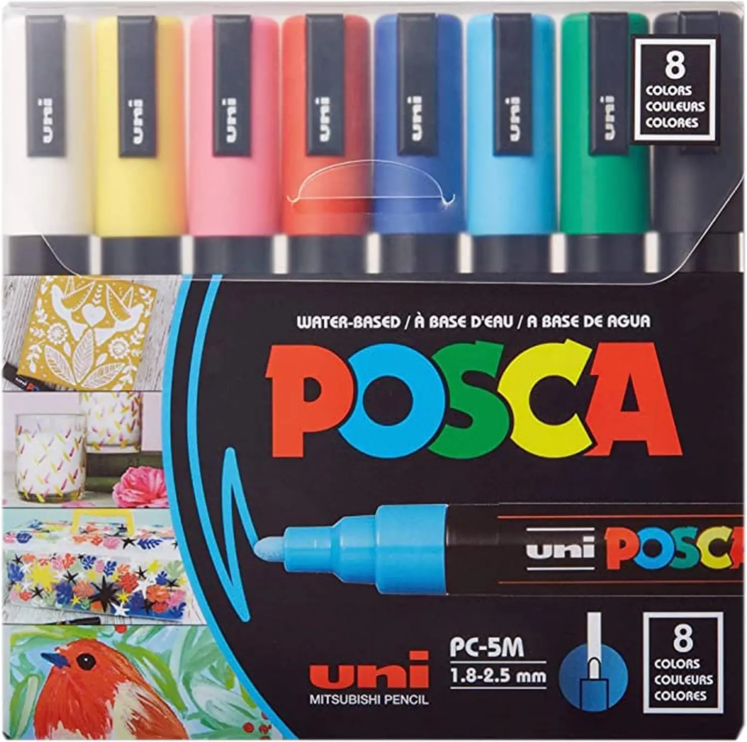 Paint Markers, 5M Medium Acrylic Markers with Reversible Tips, Artist Recommended For Gifts, Fabric, Metal, Glass, Set of 8
Paint Markers, 5M Medium Acrylic Markers with Reversible Tips, Artist Recommended For Gifts, Fabric, Metal, Glass, Set of 8