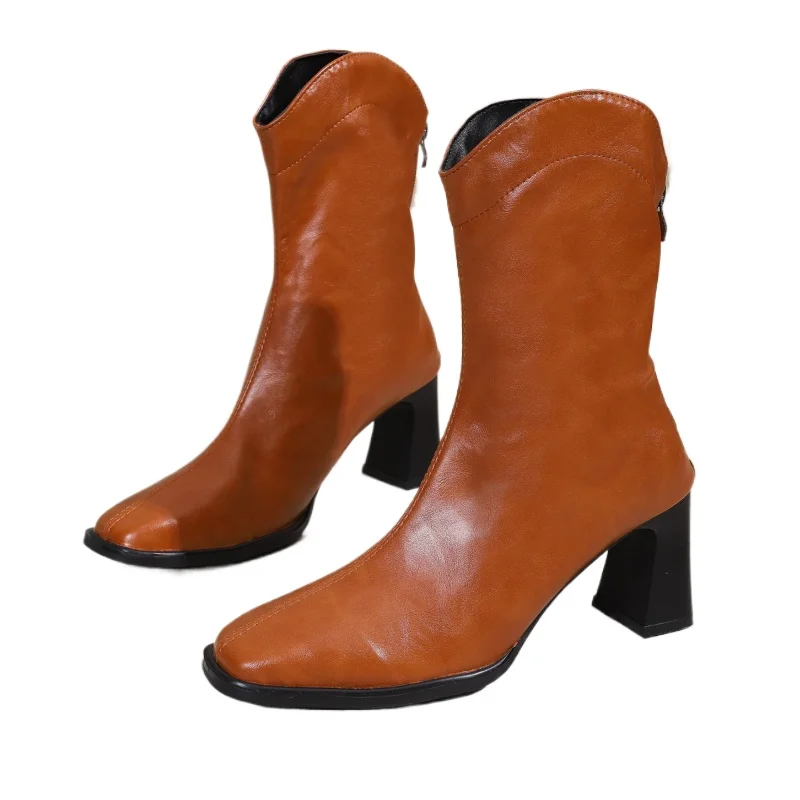 Vintage Female High Heel Boots Simple Pointed Toe Zip Up Fleece Lined Cotton Square Toed Thick Heeled Women Ankle Boots Winter
Vintage Female High Heel Boots Simple Pointed Toe Zip Up Fleece Lined Cotton Square Toed Thick Heeled Women Ankle Boots Winter