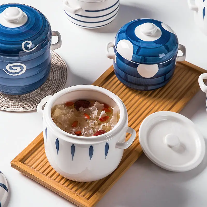 The New Light Luxury Fashion Ceramic with Lid Household Steamer Japanese Stew Anti-scalding Double Lid Stew Bowl Boutique
The New Light Luxury Fashion Ceramic with Lid Household Steamer Japanese Stew Anti-scalding Double Lid Stew Bowl Boutique