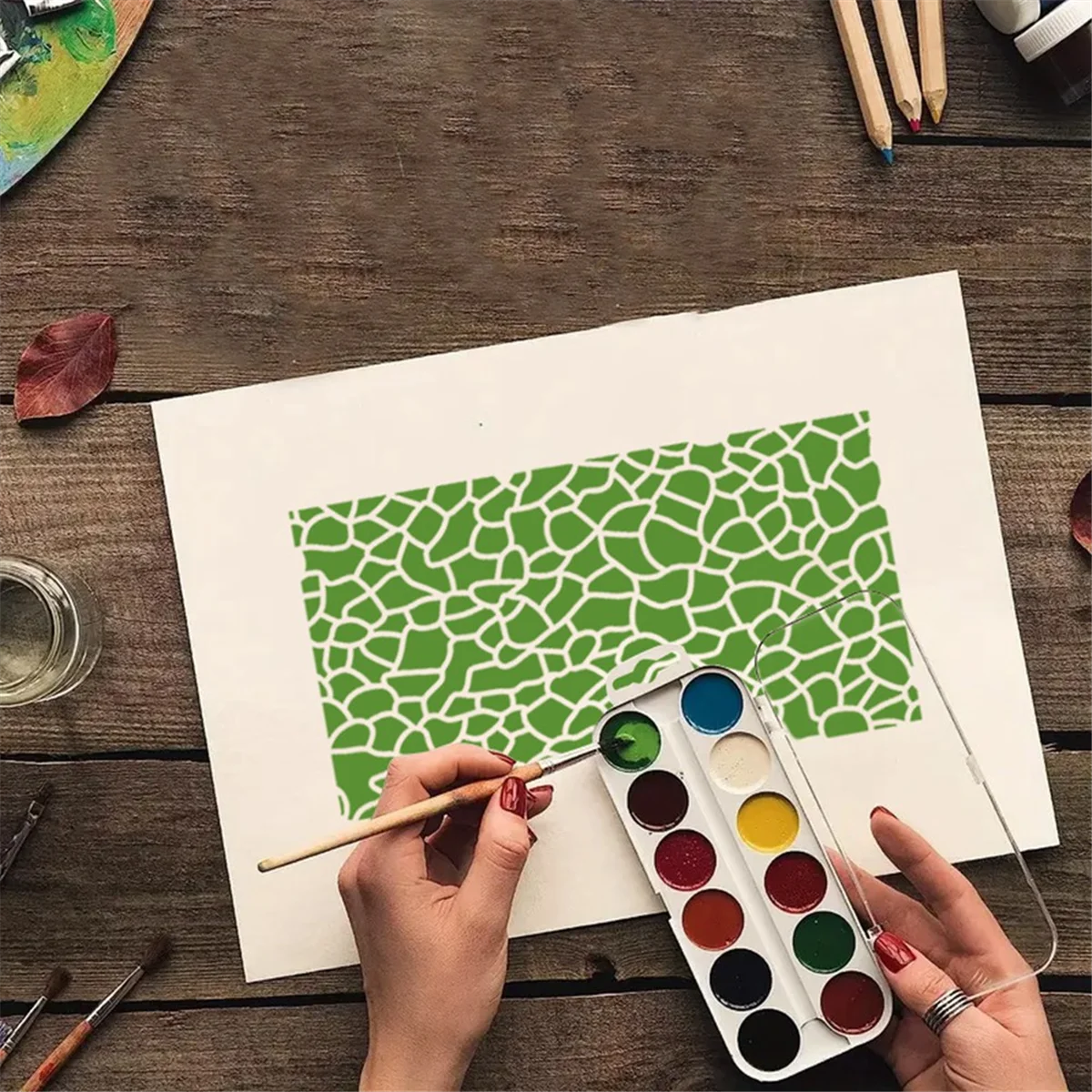 A69T12 Pieces Stencils for Crafts, Brick Dot Layering Stencils Mixed Media Art Texture Stencils for Painting on Card Making
A69T12 Pieces Stencils for Crafts, Brick Dot Layering Stencils Mixed Media Art Texture Stencils for Painting on Card Making