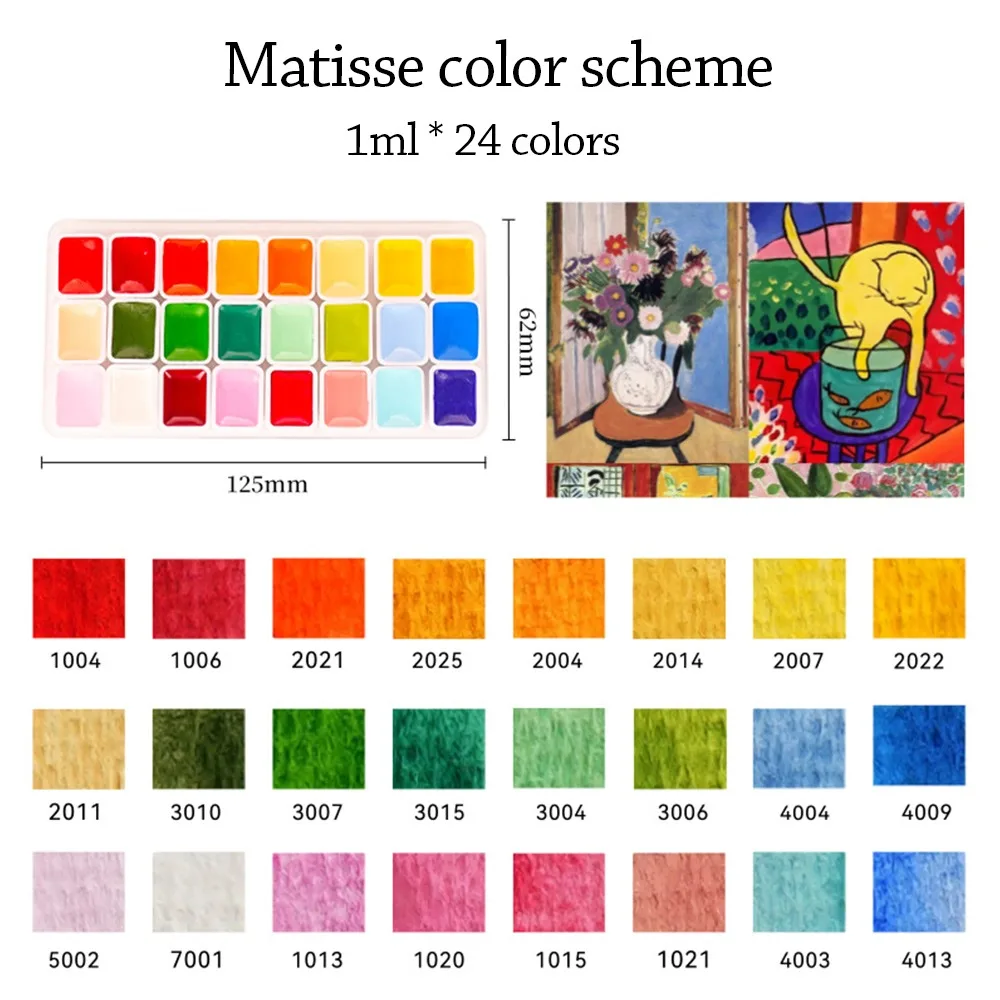 24 Colors Watercolors Paint Set Plastic Professional Color Matching Solid Pigment 1ml Each Color Easy To Smudge
24 Colors Watercolors Paint Set Plastic Professional Color Matching Solid Pigment 1ml Each Color Easy To Smudge
