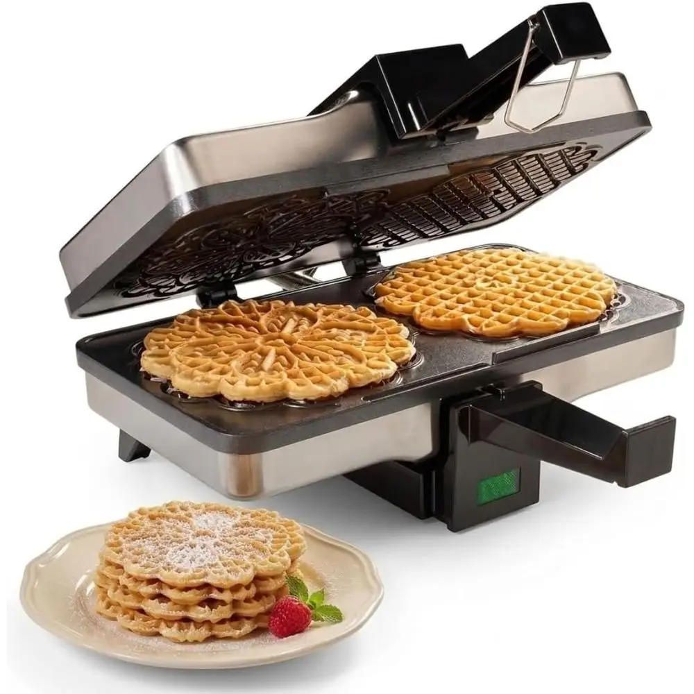 Non-Stick Electric Pizzelle Maker - Bake Two 5-Inch Cookies, Even Heat, Party Supply, Dessert Treats, Recipe Guide Included
Non-Stick Electric Pizzelle Maker - Bake Two 5-Inch Cookies, Even Heat, Party Supply, Dessert Treats, Recipe Guide Included