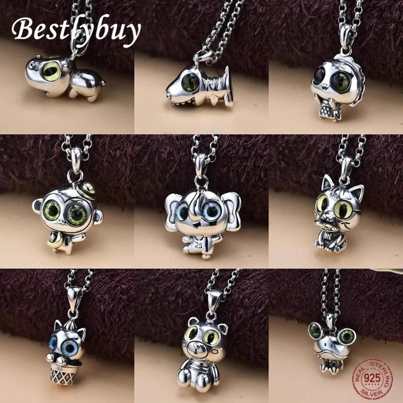 Couple necklace pendant S925 Pure Silver Retro Cartoon Cute Animal Shaped Pendant For Men And women Personalized Fashion Jewelry
Couple necklace pendant S925 Pure Silver Retro Cartoon Cute Animal Shaped Pendant For Men And women Personalized Fashion Jewelry
