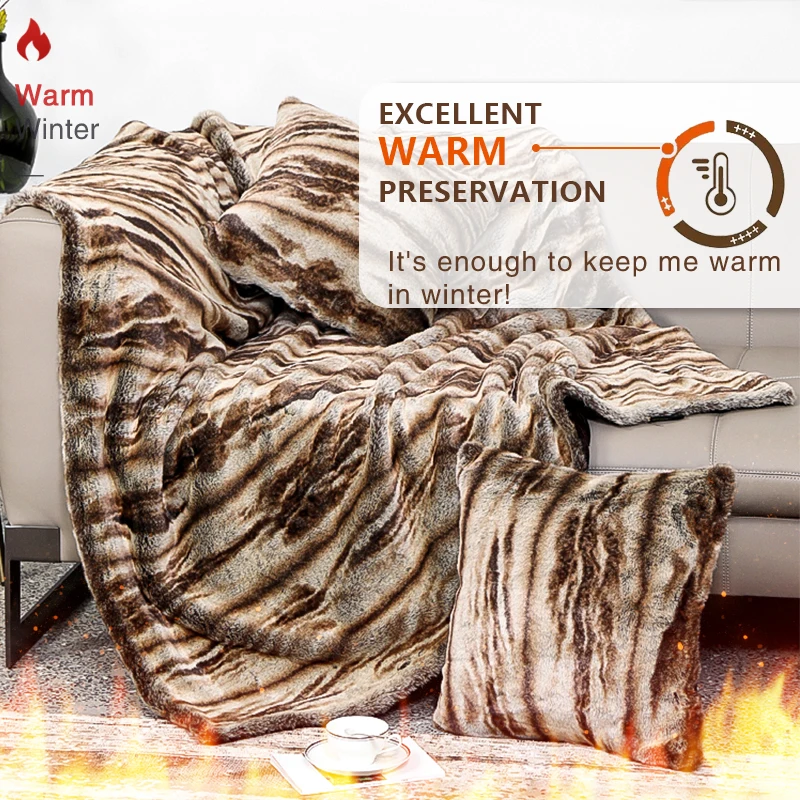 Soft Plush Luxury Oversized Faux Fur Throw Animal Stripes Design, Faux Mink On The Reverse, Modern Cold Weather Blanket for Bed,
Soft Plush Luxury Oversized Faux Fur Throw Animal Stripes Design, Faux Mink On The Reverse, Modern Cold Weather Blanket for Bed,
