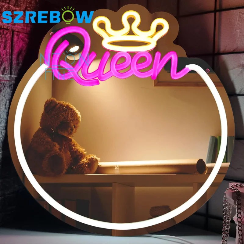 Queen Neon Light Makeup Mirror Wall Decor for Bedroom Beauty Salon Unique Gift for Girls Beauty Crown Design Makeup Mirror
Queen Neon Light Makeup Mirror Wall Decor for Bedroom Beauty Salon Unique Gift for Girls Beauty Crown Design Makeup Mirror