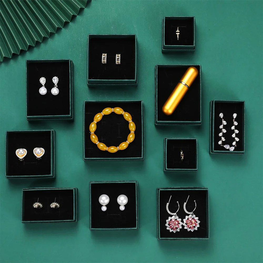 24-Pack Bulk Jewelry Boxes Case DIY Boutique Jewelry Store Best Package Box Dark Green Litchi Stria Paper Box with Black Sponge
24-Pack Bulk Jewelry Boxes Case DIY Boutique Jewelry Store Best Package Box Dark Green Litchi Stria Paper Box with Black Sponge