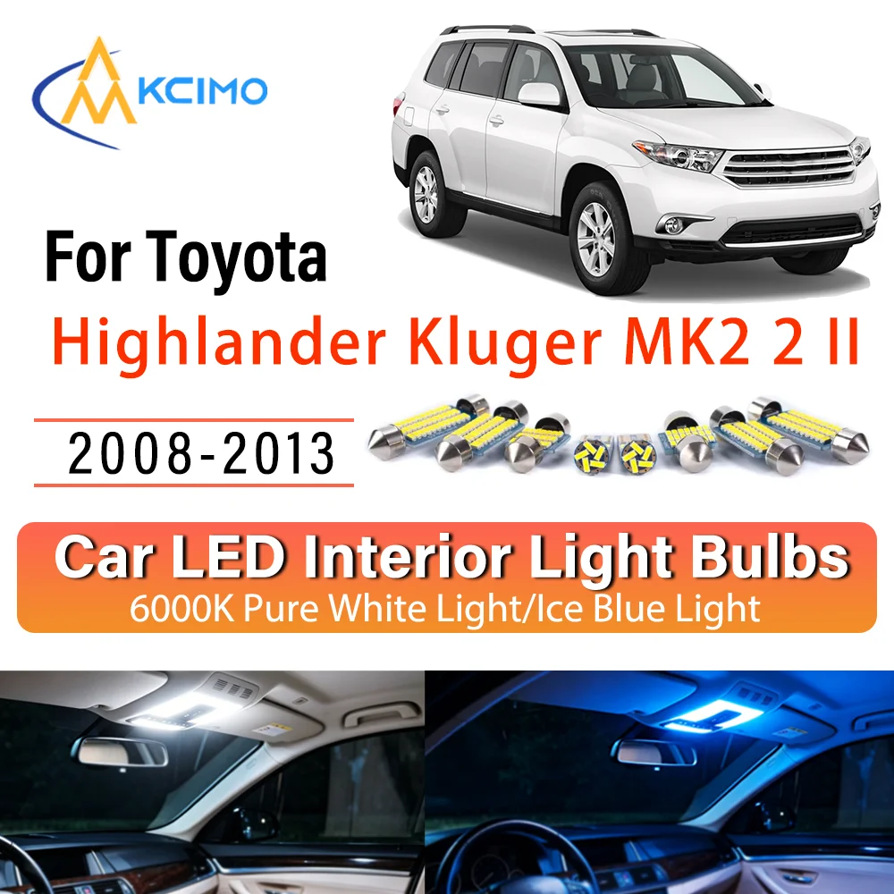 LED Interior Light Bulb Set For Toyota Highlander Kluger 2008-2013 Easy Install Bright White/Blue Dome Map Door Courtesy Brights
LED Interior Light Bulb Set For Toyota Highlander Kluger 2008-2013 Easy Install Bright White/Blue Dome Map Door Courtesy Brights