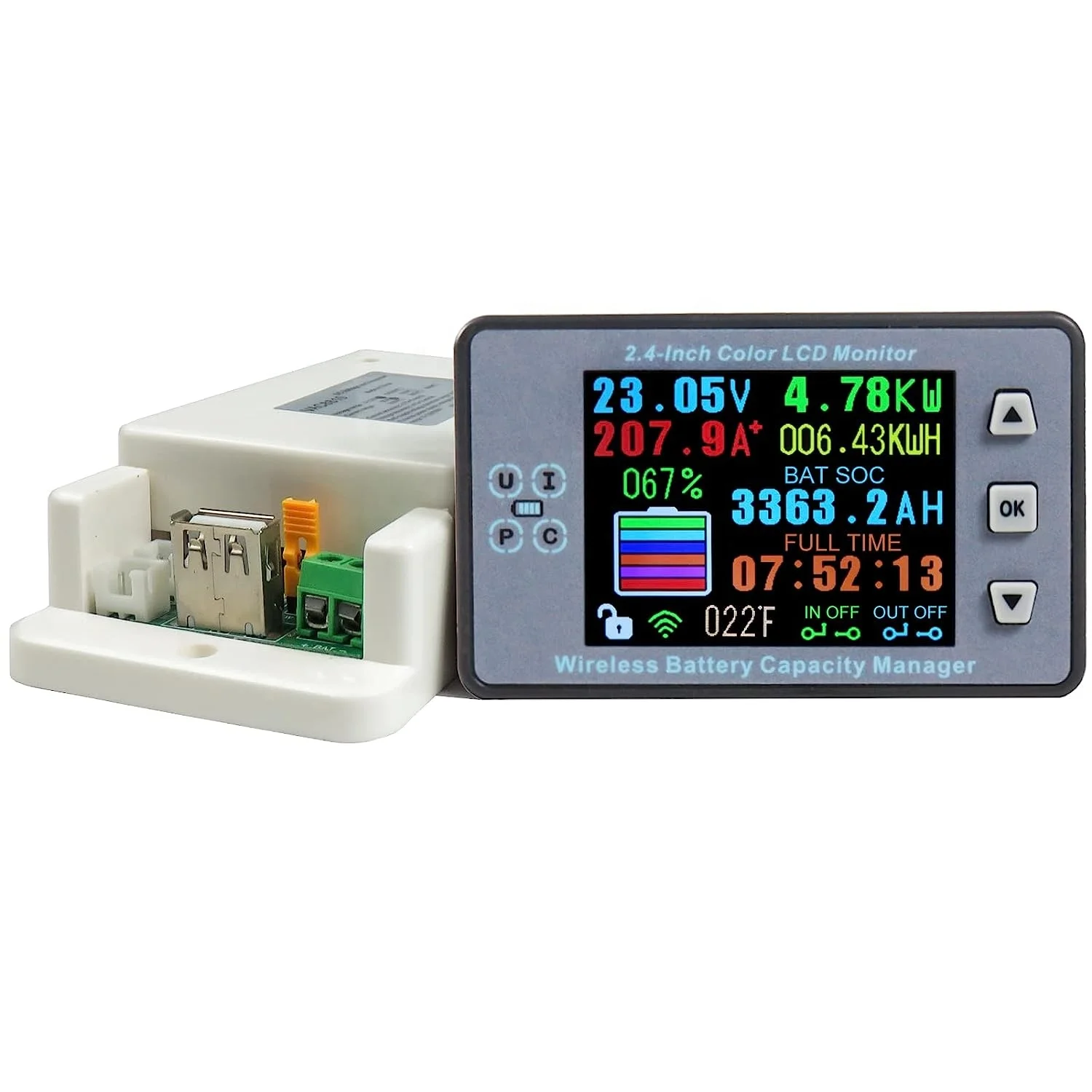 Hall Sensor Battery Voltage Meter Capacity Tester for DC Li-ion/LiFePO4/AGM/Gel Battery in Golf Cart/RV/Solar System
Hall Sensor Battery Voltage Meter Capacity Tester for DC Li-ion/LiFePO4/AGM/Gel Battery in Golf Cart/RV/Solar System