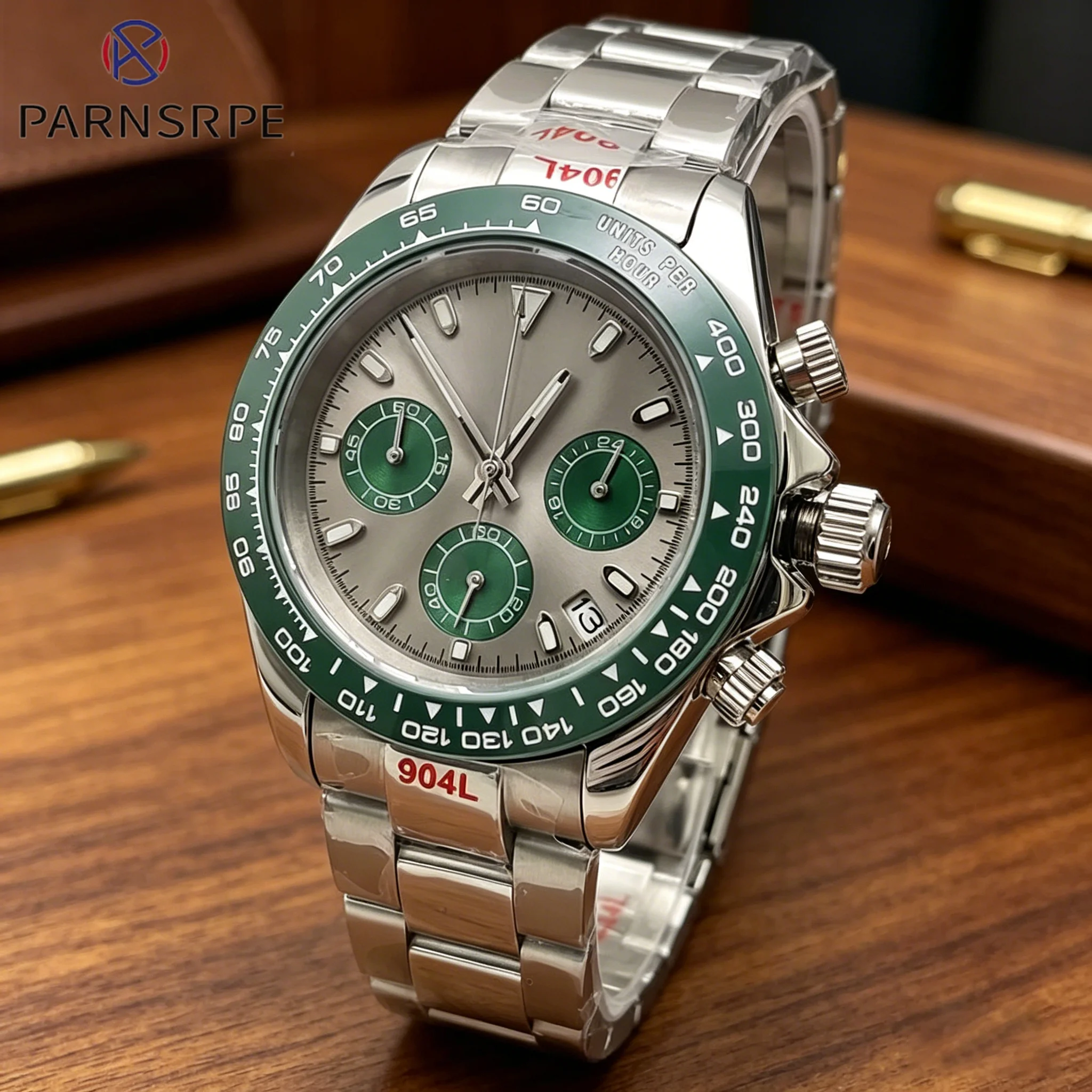 39mm Quartz Chronograph Sapphire Crystal Men's Watch VK63 Movement Waterproof Calendar Quartz Watch Ceramic Bezel Steel Strap
39mm Quartz Chronograph Sapphire Crystal Men's Watch VK63 Movement Waterproof Calendar Quartz Watch Ceramic Bezel Steel Strap